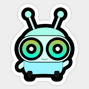 Hello Cute Robot Sticker